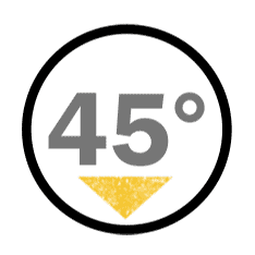 inclination up to 45°