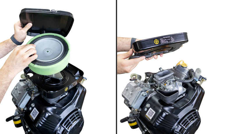 Remove the air filter and air catridge