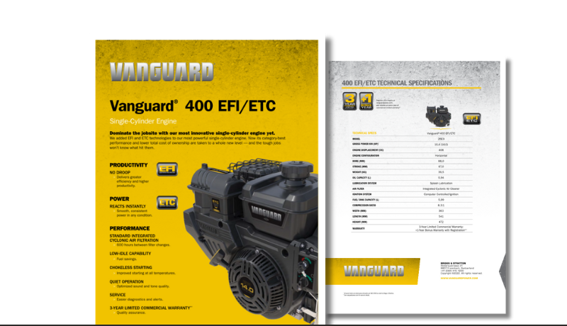 Vanguard 400 EFI/ETC sales sheet
