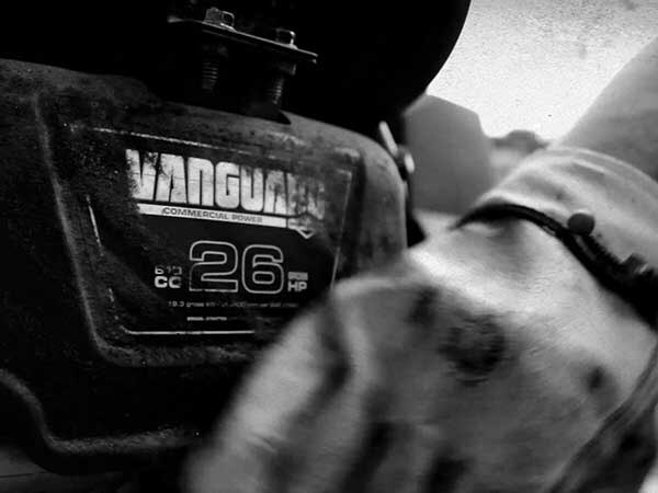 A Vanguard Commercial Power vertical shaft v twin engine.