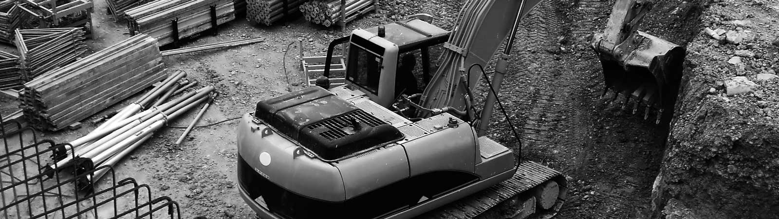 Construction site with equipment powered by Vanguard