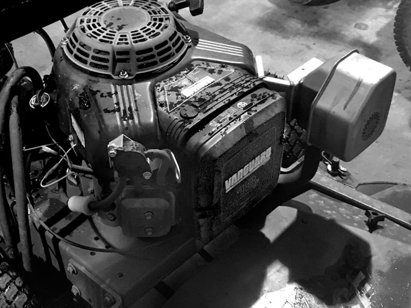 Steve Buckner repowered a Exmark Turf Tracer with a Vanguard 18hp